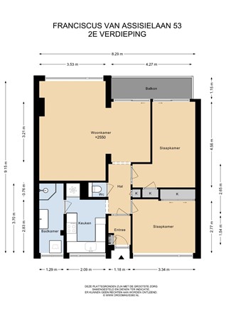 Floorplan - Franciscus van Assisiëlaan 53, 1185 CE Amstelveen